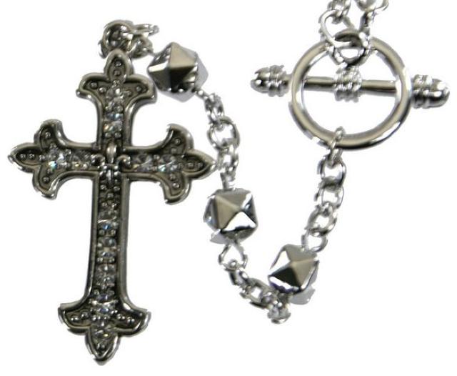 シルバー 十字架ネックレス CZダイヤ入り チェーン 長め 長い トップ クロス ロザリオ モチーフ キラキラ 石 ストーン < 女性アクセサリー/時計  シルバー 十字架ネックレス CZダイヤ入り チェーン 長め 長い トップ クロス ロザリオ モチーフ キラキラ 石 ストーン  < 女性アクセサリー/時計の