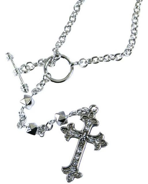 シルバー 十字架ネックレス CZダイヤ入り チェーン 長め 長い トップ クロス ロザリオ モチーフ キラキラ 石 ストーン < 女性アクセサリー/時計  シルバー 十字架ネックレス CZダイヤ入り チェーン 長め 長い トップ クロス ロザリオ モチーフ キラキラ 石 ストーン < 女性アクセサリー/時計の