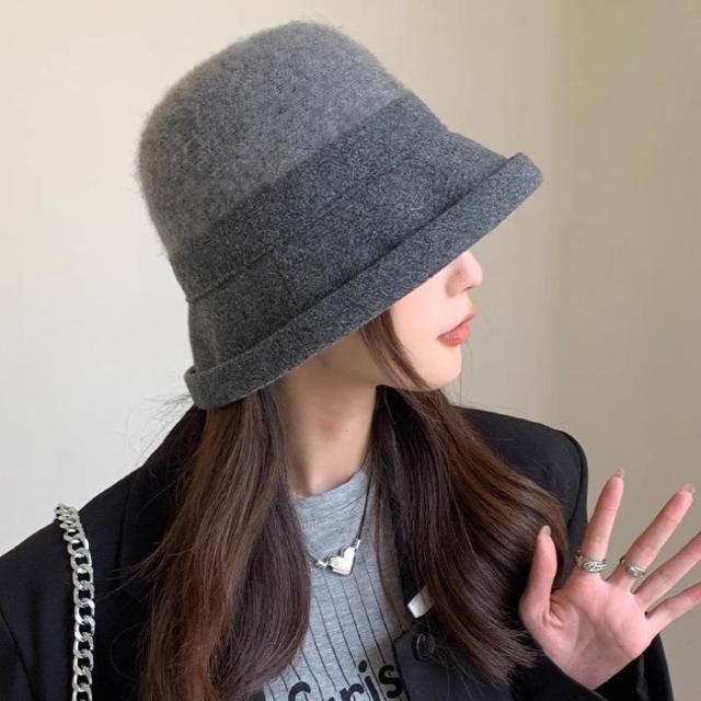 帽子 レディース ハット シンプル 大人 秋冬 バケットハット グレー < 女性ファッション  帽子 レディース ハット シンプル 大人 秋冬 バケットハット グレー < 女性ファッションの