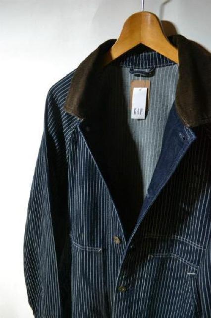 新品 GAP ギャップ デニム ストライプ チョアジャケット 長袖 ネイビー L メンズ カバーオール デニムジャケット 未使用 < ブランド 新品 GAP ギャップ デニム ストライプ チョアジャケット 長袖 ネイビー L メンズ カバーオール デニムジャケット 未使用 < ブランドの