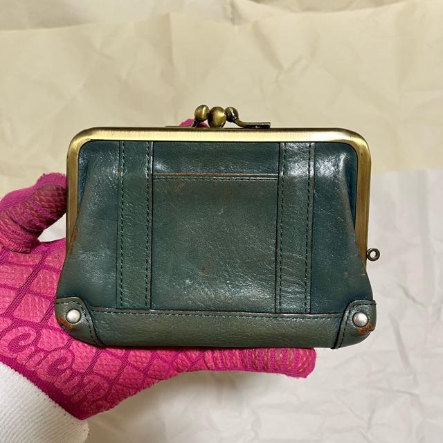 【希少】Dakota ダコタ がま口 レザーウォレット グリーン系 カード収納 < ブランド 【希少】Dakota ダコタ がま口 レザーウォレット グリーン系 カード収納 < ブランドの