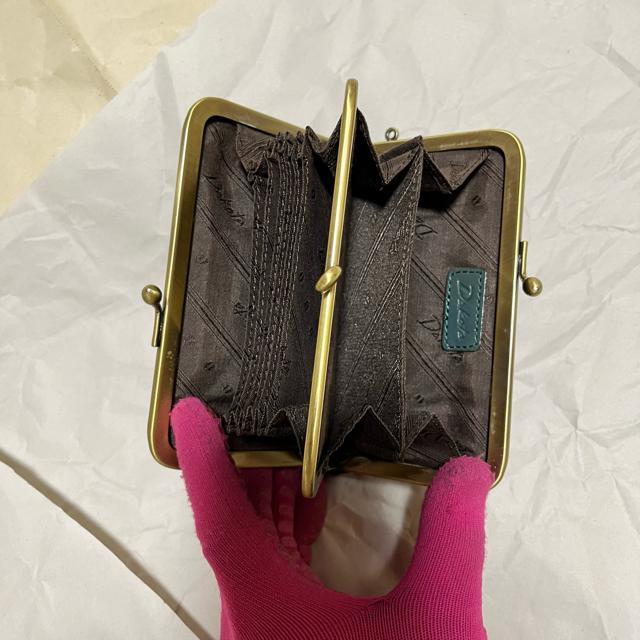 【希少】Dakota ダコタ がま口 レザーウォレット グリーン系 カード収納 < ブランド 【希少】Dakota ダコタ がま口 レザーウォレット グリーン系 カード収納 < ブランドの