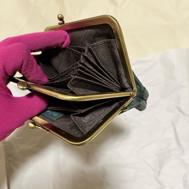 【希少】Dakota ダコタ がま口 レザーウォレット グリーン系 カード収納 < ブランド 【希少】Dakota ダコタ がま口 レザーウォレット グリーン系 カード収納 < ブランドの