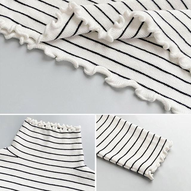 送料無料 新品 ボーダー柄ニットトップス 韓国ハイネック < 女性ファッション  送料無料 新品 ボーダー柄ニットトップス 韓国ハイネック < 女性ファッションの