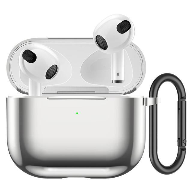 Apple AirPods 第3世代 収納ケース AirPods3 保護カバー コンパチブル メッキ TPU 耐衝撃 軽量シルバー < 男性アクセサリー/時計  Apple AirPods 第3世代 収納ケース AirPods3 保護カバー コンパチブル メッキ TPU 耐衝撃 軽量シルバー  < 男性アクセサリー/時計の
