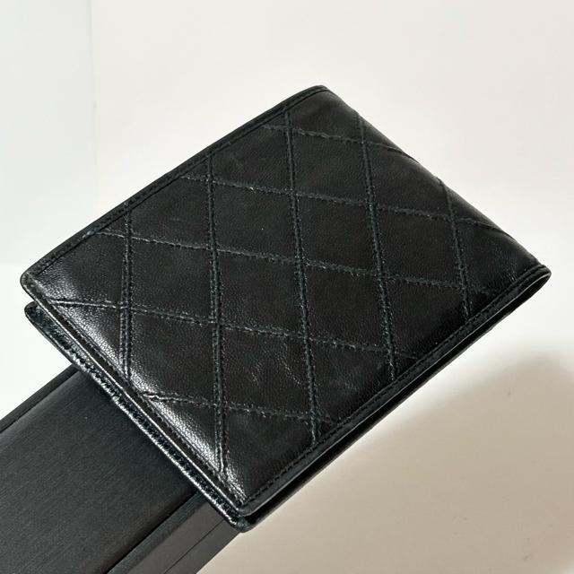 CHANEL �r�R���[�� ��܂���z Bicolore Bifold Wallet �}�g���b�Z ���B���e�[�W���C�� �u���b�N �� �u�����h�� 