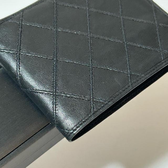 CHANEL �r�R���[�� ��܂���z Bicolore Bifold Wallet �}�g���b�Z ���B���e�[�W���C�� �u���b�N �� �u�����h�� 