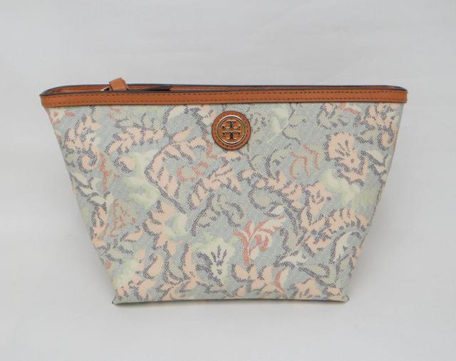 TORY BURCH トリーバーチ PVC×レザー ボタニカル柄ポーチ<USED>【送料無料】 < ブランド TORY BURCH トリーバーチ PVC×レザー ボタニカル柄ポーチ<USED>【送料無料】 < ブランドの
