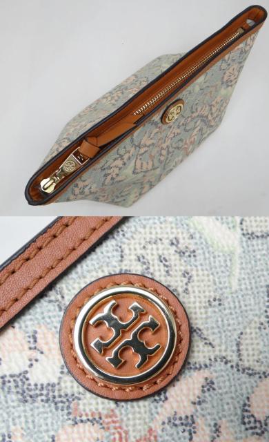 TORY BURCH トリーバーチ PVC×レザー ボタニカル柄ポーチ<USED>【送料無料】 < ブランド TORY BURCH トリーバーチ PVC×レザー ボタニカル柄ポーチ<USED>【送料無料】 < ブランドの
