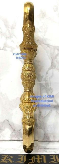 三鈷杵 全長16.7cm 真鍮製 一面器 前具 真鍮製 鬼面型 密教法具 仏教美術 瞑想 修行のお供に  Vajra triden < インテリア/ライフ  三鈷杵 全長16.7cm 真鍮製 一面器 前具 真鍮製 鬼面型 密教法具 仏教美術 瞑想 修行のお供に  Vajra triden < インテリア/ライフの