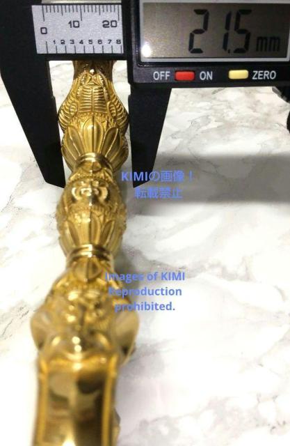 三鈷杵 全長16.7cm 真鍮製 一面器 前具 真鍮製 鬼面型 密教法具 仏教美術 瞑想 修行のお供に  Vajra triden < インテリア/ライフ  三鈷杵 全長16.7cm 真鍮製 一面器 前具 真鍮製 鬼面型 密教法具 仏教美術 瞑想 修行のお供に  Vajra triden < インテリア/ライフの