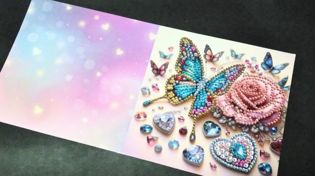 ダイヤモンドアート★グリーティングカード@蝶々と薔薇とハート < インテリア/ライフ  ダイヤモンドアート★グリーティングカード@蝶々と薔薇とハート  < インテリア/ライフの