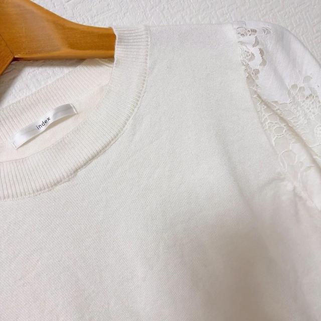 ◆index/インデックス◆スリーブレースパフスリーブニット★ホワイトS*秋コーデオフィス*美品♪ < ブランド  ◆index/インデックス◆スリーブレースパフスリーブニット★ホワイトS*秋コーデオフィス*美品♪ < ブランドの