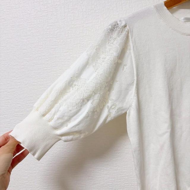 ◆index/インデックス◆スリーブレースパフスリーブニット★ホワイトS*秋コーデオフィス*美品♪ < ブランド  ◆index/インデックス◆スリーブレースパフスリーブニット★ホワイトS*秋コーデオフィス*美品♪ < ブランドの