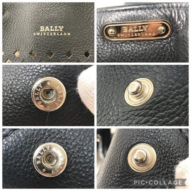 【美品】BALLY バリー ハンドバッグ トートバッグ A4収納可能 パンチングレザー 本革 ブラック < ブランド 【美品】BALLY バリー ハンドバッグ トートバッグ A4収納可能 パンチングレザー 本革 ブラック < ブランドの