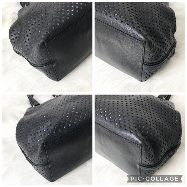 【美品】BALLY バリー ハンドバッグ トートバッグ A4収納可能 パンチングレザー 本革 ブラック < ブランド 【美品】BALLY バリー ハンドバッグ トートバッグ A4収納可能 パンチングレザー 本革 ブラック < ブランドの