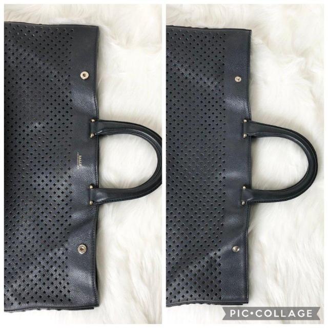 【美品】BALLY バリー ハンドバッグ トートバッグ A4収納可能 パンチングレザー 本革 ブラック < ブランド 【美品】BALLY バリー ハンドバッグ トートバッグ A4収納可能 パンチングレザー 本革 ブラック < ブランドの
