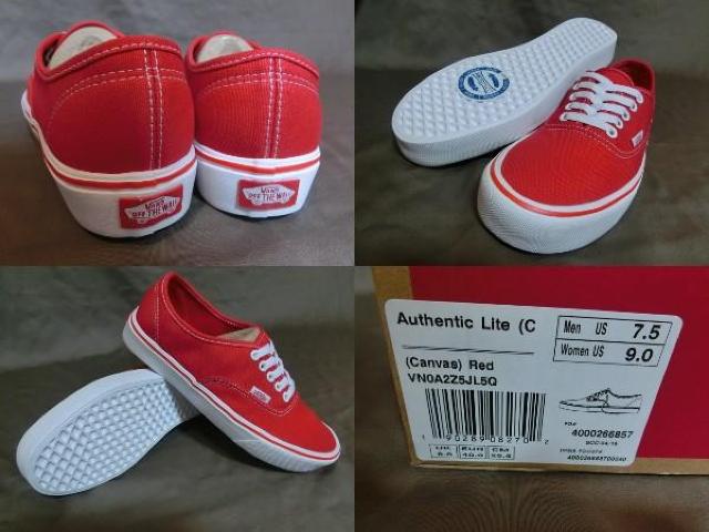 激レア【ULTRA CUSH】採用 バンズ【Authentic Lite】25.5a赤 < ブランド  激レア【ULTRA CUSH】採用 バンズ【Authentic Lite】25.5a赤 < ブランドの