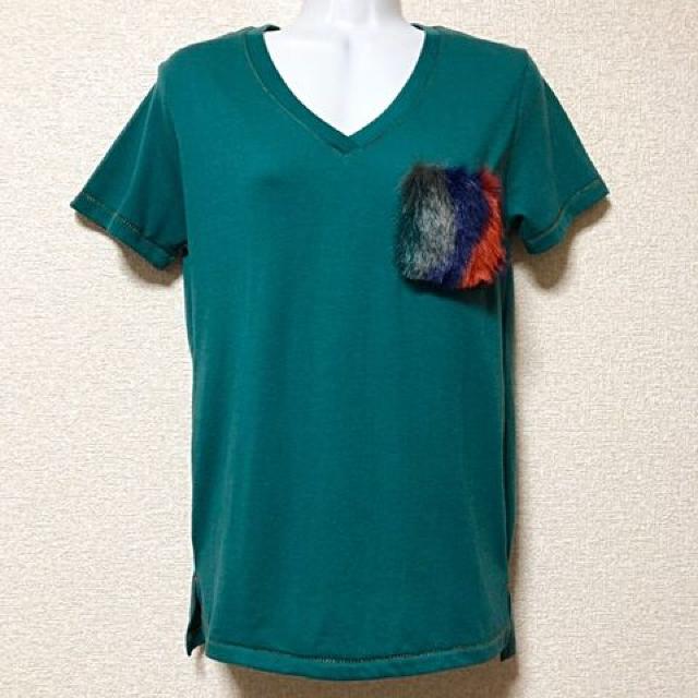 【新品】MIXカラーファーポケット付Tシャツ < ブランド 【新品】MIXカラーファーポケット付Tシャツ < ブランドの