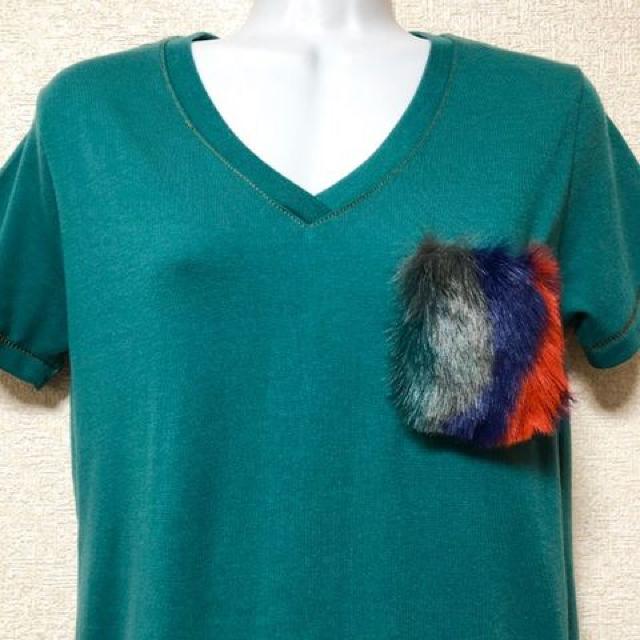 【新品】MIXカラーファーポケット付Tシャツ < ブランド 【新品】MIXカラーファーポケット付Tシャツ < ブランドの