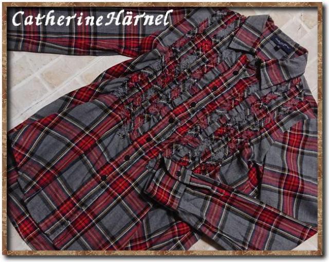 キャサリンハーネル チェック長袖シャツ グレー系 < 女性ファッション  キャサリンハーネル チェック長袖シャツ グレー系  < 女性ファッションの