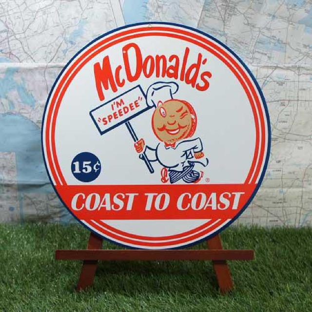 新品【ブリキ看板】McDonald's/マクドナルド Speedee 丸型 < ホビー  新品【ブリキ看板】McDonald's/マクドナルド Speedee 丸型  < ホビーの