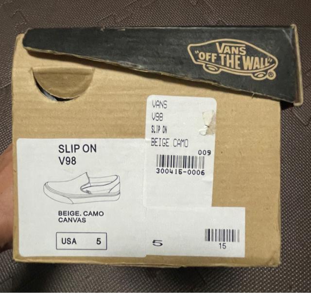 VANS SLIP ON V98 BEIGE.CAMO CANVAS バンズ スリッポン ベージュカモ 23cm レディース 限定 < ブランド  VANS SLIP ON V98 BEIGE.CAMO CANVAS バンズ スリッポン ベージュカモ 23cm レディース 限定 < ブランドの