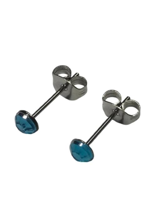 2個1セット 幅4mm ラインストーン スタッドピアス スカイブルー 両耳用 ステンレス アクリル製 シンプル つけっぱなしOK < 女性アクセサリー/時計  2個1セット 幅4mm ラインストーン スタッドピアス スカイブルー 両耳用 ステンレス アクリル製 シンプル つけっぱなしOK  < 女性アクセサリー/時計の