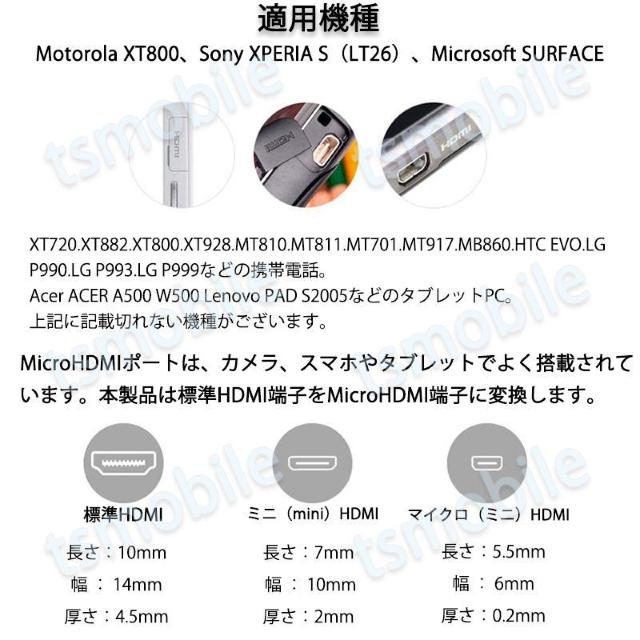 micro HDMItoHDMI ϊA_v^  }CN  Ɠd/AV 