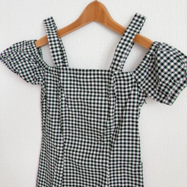 ◆H&M/エイチ&エム◆ギンガムチェック柄ミニワンピース★パフスリーブ袖*ブラック38美品♪ < ブランド  ◆H&M/エイチ&エム◆ギンガムチェック柄ミニワンピース★パフスリーブ袖*ブラック38美品♪ < ブランドの