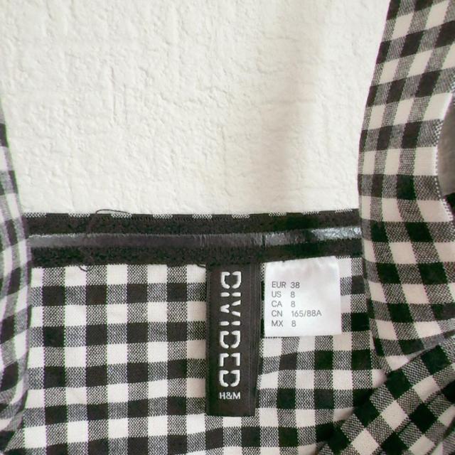 ◆H&M/エイチ&エム◆ギンガムチェック柄ミニワンピース★パフスリーブ袖*ブラック38美品♪ < ブランド  ◆H&M/エイチ&エム◆ギンガムチェック柄ミニワンピース★パフスリーブ袖*ブラック38美品♪ < ブランドの