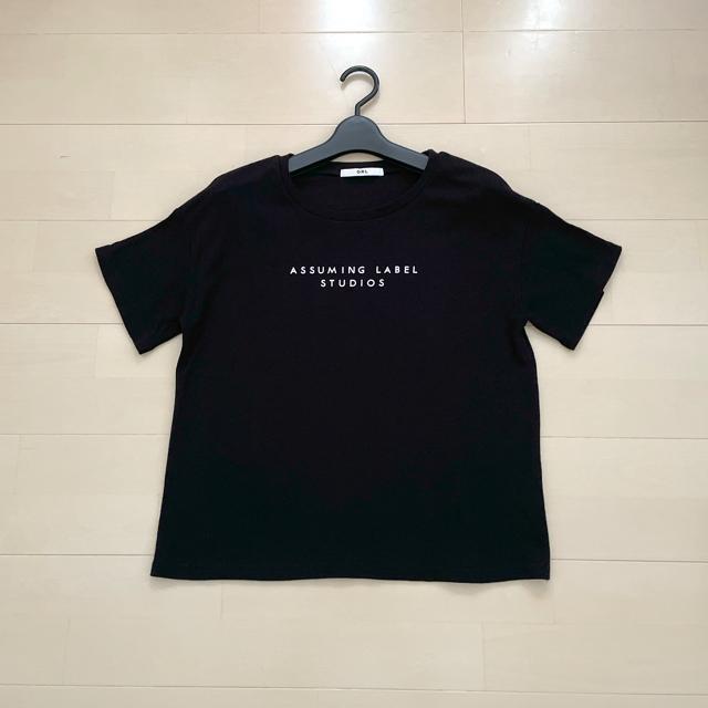 ロゴ半袖Tシャツ カットソー トップス ブラック < 女性ファッション  ロゴ半袖Tシャツ カットソー トップス ブラック < 女性ファッションの