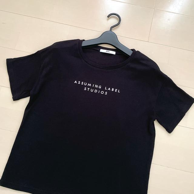 ロゴ半袖Tシャツ カットソー トップス ブラック < 女性ファッション  ロゴ半袖Tシャツ カットソー トップス ブラック < 女性ファッションの