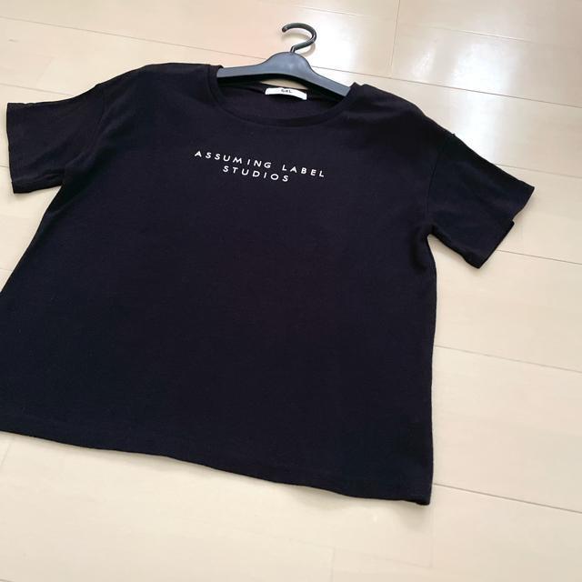 ロゴ半袖Tシャツ カットソー トップス ブラック < 女性ファッション  ロゴ半袖Tシャツ カットソー トップス ブラック < 女性ファッションの