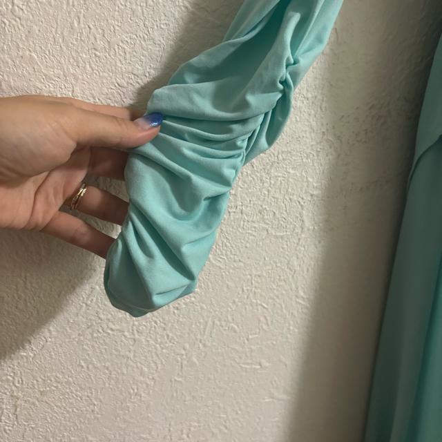 社交ダンスドレス M ミントグリーン ドレープデザイン < レジャー/スポーツ 社交ダンスドレス M ミントグリーン ドレープデザイン < レジャー/スポーツの