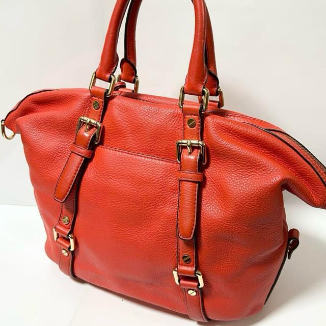 美品 Michael Kors マイケルコース ハンドバッグ オレンジ レッド < ブランド 美品 Michael Kors マイケルコース ハンドバッグ オレンジ レッド < ブランドの