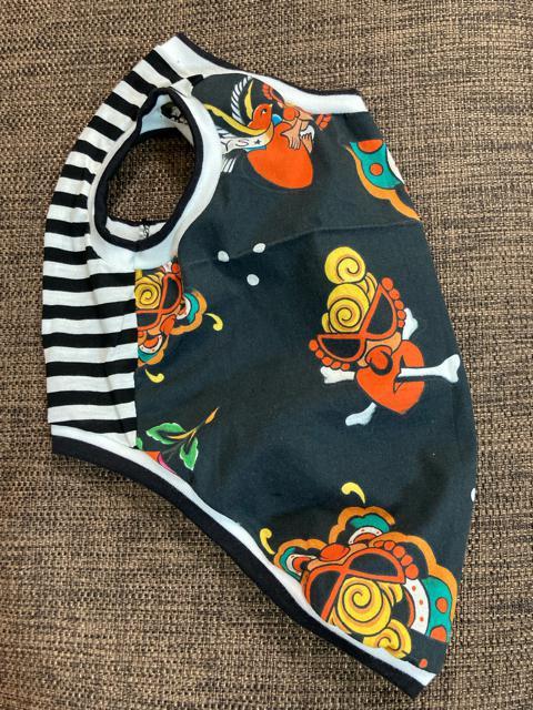 2L★ハンドメイド ヒスミニ シャツ ムツオコラボ 黒 ボーダー 犬服★ < ペット/手芸/園芸  2L★ハンドメイド ヒスミニ シャツ ムツオコラボ 黒 ボーダー 犬服★ < ペット/手芸/園芸の
