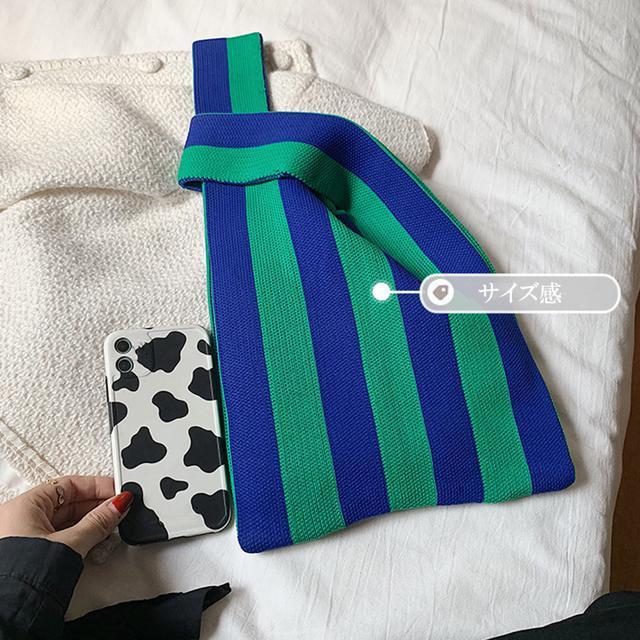 送料無料 新品 ニットバッグ トートバッグ バイカラー < 女性ファッション  送料無料 新品 ニットバッグ トートバッグ バイカラー < 女性ファッションの