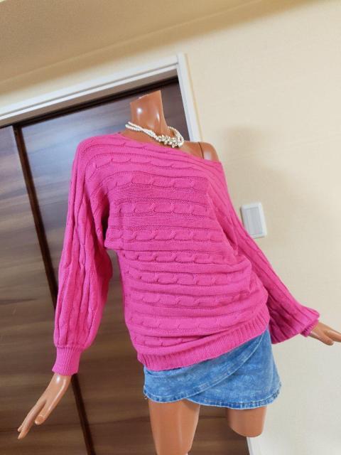美品★S〜L★パッションピンク★オフショルドルマンチュニック★ < 女性ファッション  美品★S〜L★パッションピンク★オフショルドルマンチュニック★ < 女性ファッションの