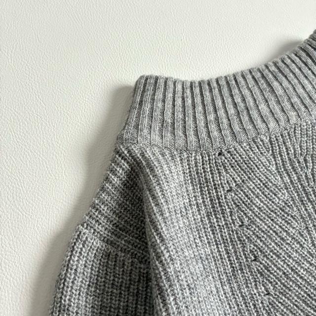 ◆美品◆ルミアン◆ウール混バックスリットニット◆ハイネック◆グレー◆フリー◆ < 女性ファッション ◆美品◆ルミアン◆ウール混バックスリットニット◆ハイネック◆グレー◆フリー◆ < 女性ファッションの