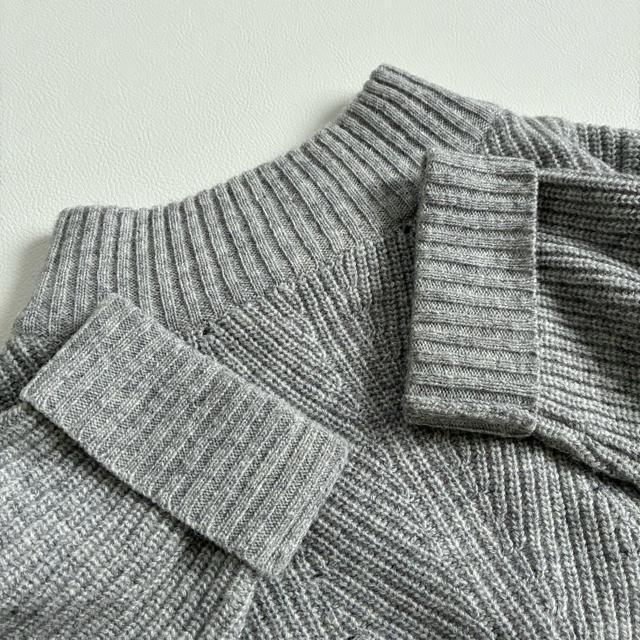 ◆美品◆ルミアン◆ウール混バックスリットニット◆ハイネック◆グレー◆フリー◆ < 女性ファッション ◆美品◆ルミアン◆ウール混バックスリットニット◆ハイネック◆グレー◆フリー◆ < 女性ファッションの