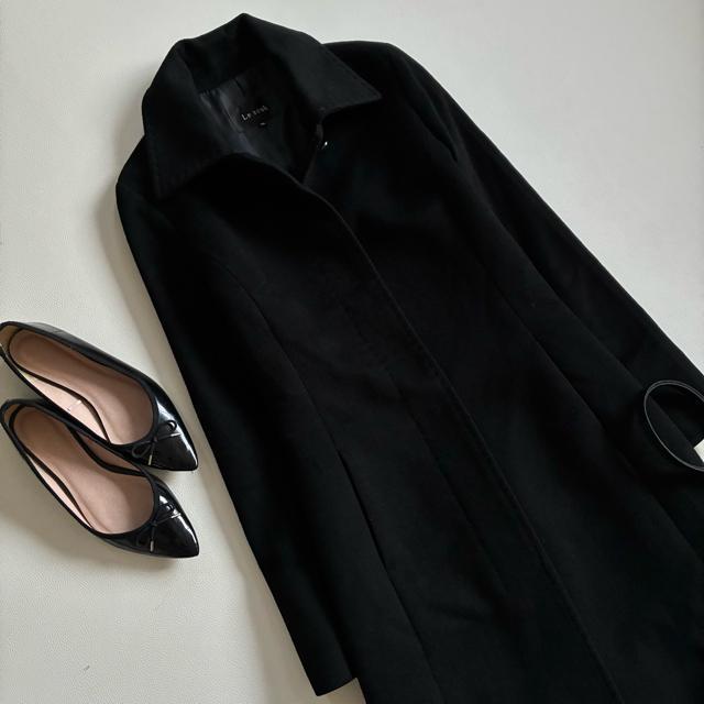 ◆美品◆ルスーク◆カシミヤ100%ロングコート◆ステンカラー◆ブラック黒◆S◆ < ブランド ◆美品◆ルスーク◆カシミヤ100%ロングコート◆ステンカラー◆ブラック黒◆S◆ < ブランドの