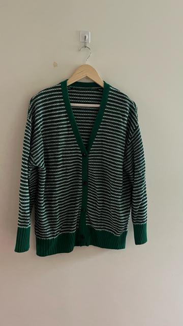 THE SHOP TK ザ ショップ ティーケー ボーダー 長袖カーディガン 緑 グリーン L < ブランド  THE SHOP TK ザ ショップ ティーケー ボーダー 長袖カーディガン 緑 グリーン L  < ブランドの