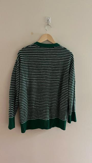 THE SHOP TK ザ ショップ ティーケー ボーダー 長袖カーディガン 緑 グリーン L < ブランド  THE SHOP TK ザ ショップ ティーケー ボーダー 長袖カーディガン 緑 グリーン L < ブランドの