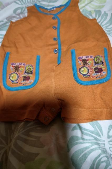 ★新品袖無しオレンジロンパース70 < キッズ/ベビー  ★新品袖無しオレンジロンパース70 < キッズ/ベビーの