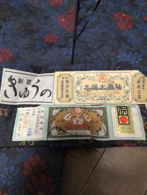 証紙付き、未使用、本場大島紬の着物、創匠きゅうの < 女性ファッション  証紙付き、未使用、本場大島紬の着物、創匠きゅうの < 女性ファッションの