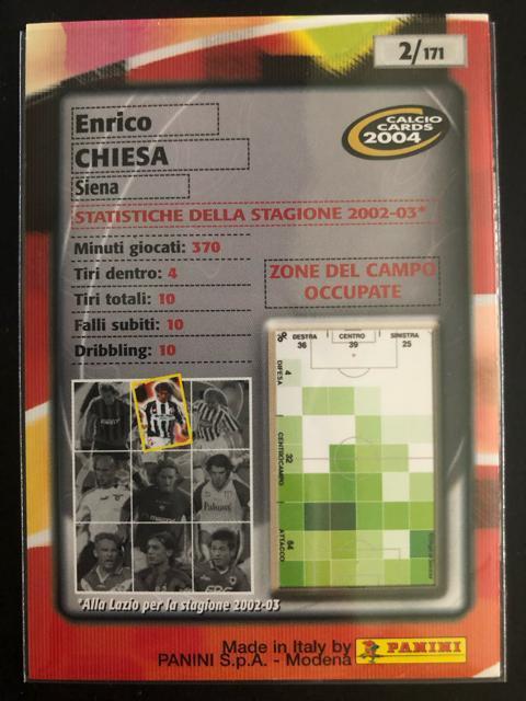 2004calcio PANINI/NO-2・Siena・エンリコ・キエ−ザ < トレーディングカード  2004calcio PANINI/NO-2・Siena・エンリコ・キエ−ザ < トレーディングカードの