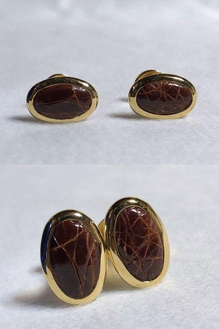 正規良 ロエベLOEWE アマソナ アナグラム レザー装飾 カフス 茶 カフリンクス オーバルボタン 付属有 クラシック < ブランド 正規良 ロエベLOEWE アマソナ アナグラム レザー装飾 カフス 茶 カフリンクス オーバルボタン 付属有 クラシック < ブランドの