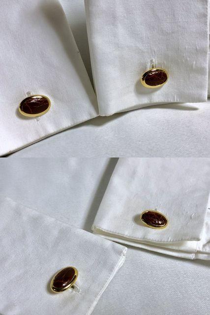 正規良 ロエベLOEWE アマソナ アナグラム レザー装飾 カフス 茶 カフリンクス オーバルボタン 付属有 クラシック < ブランド 正規良 ロエベLOEWE アマソナ アナグラム レザー装飾 カフス 茶 カフリンクス オーバルボタン 付属有 クラシック < ブランドの