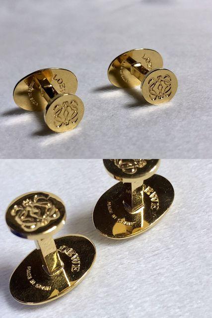 正規良 ロエベLOEWE アマソナ アナグラム レザー装飾 カフス 茶 カフリンクス オーバルボタン 付属有 クラシック < ブランド 正規良 ロエベLOEWE アマソナ アナグラム レザー装飾 カフス 茶 カフリンクス オーバルボタン 付属有 クラシック < ブランドの